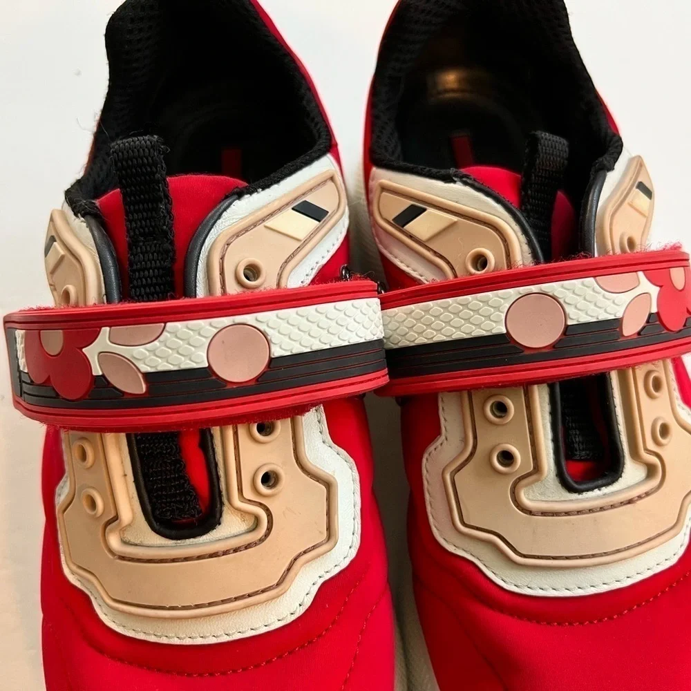 PRADA NEOPRENE FLORAL LACCA SNEAKERS SIZ 37.5 - Picture 5 of 8